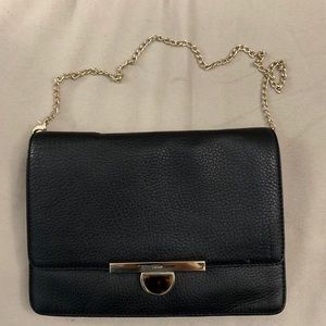 DKNY Black Clutch with Gold Strap